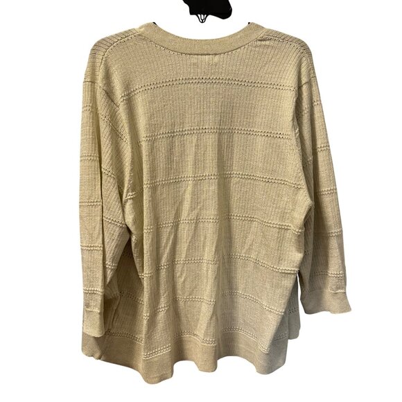 Kathy Ireland Womens Open Front Cardigan 3X Beige/Golf Rayon & Polyester Blend K - Picture 8 of 11